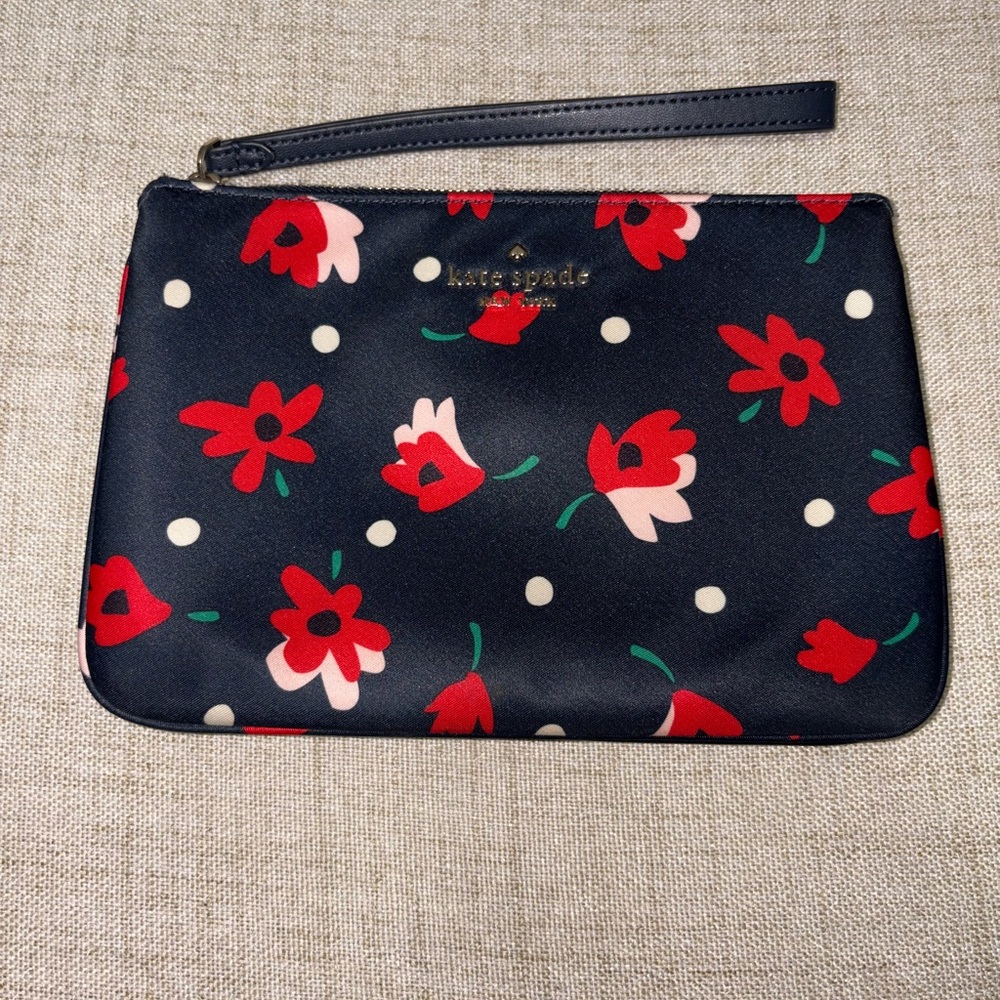 Kate Spade Floral Navy Wristlet